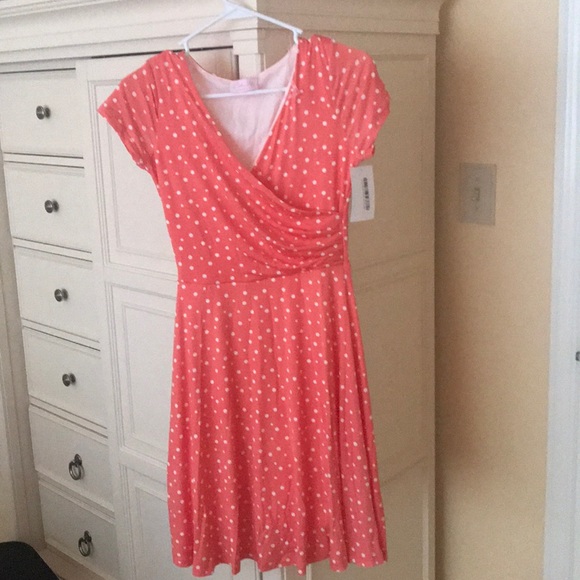 Dresses & Skirts - Women’s Coral Polka Dot Dress